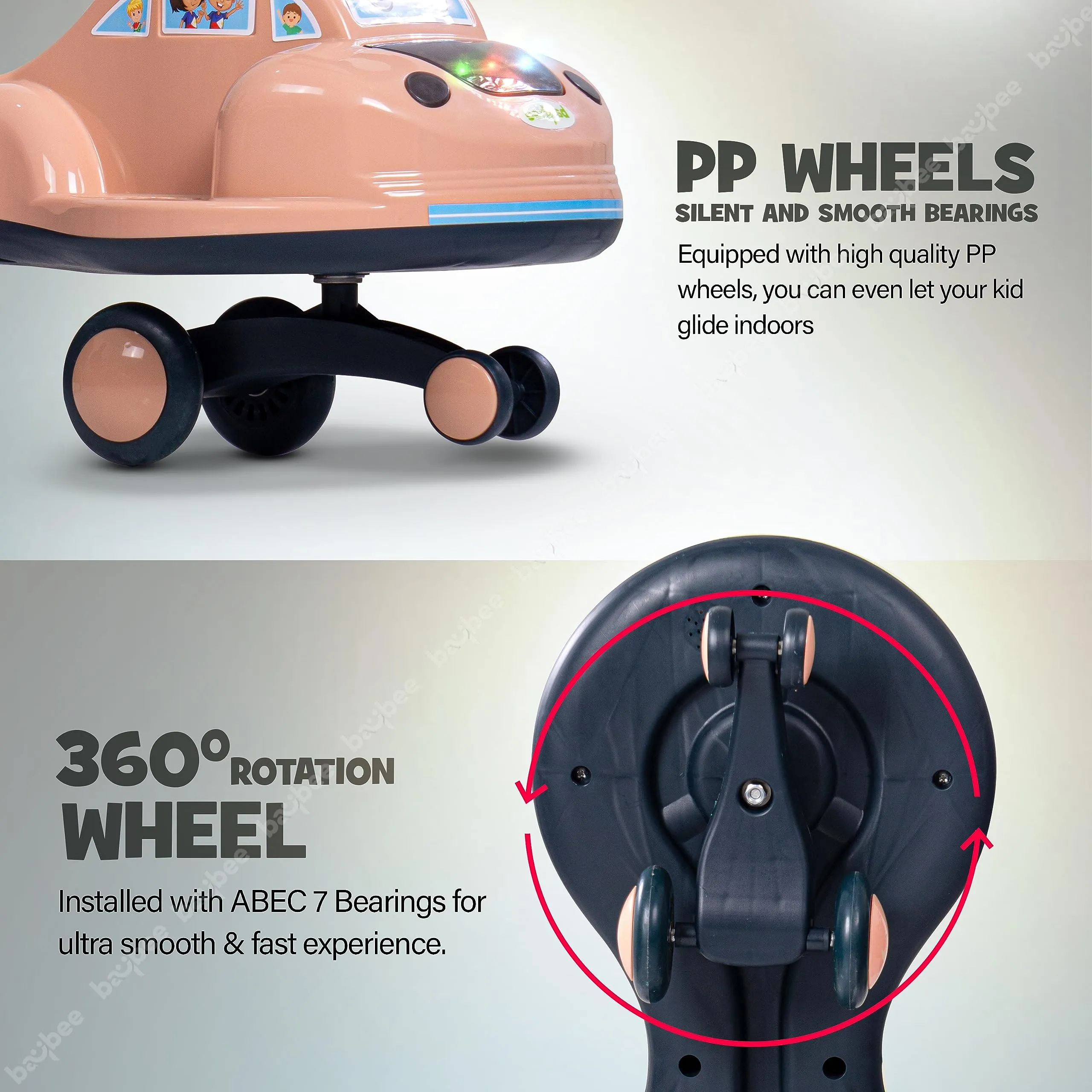Flare Magic Swing Cars for Kids with PP Wheels