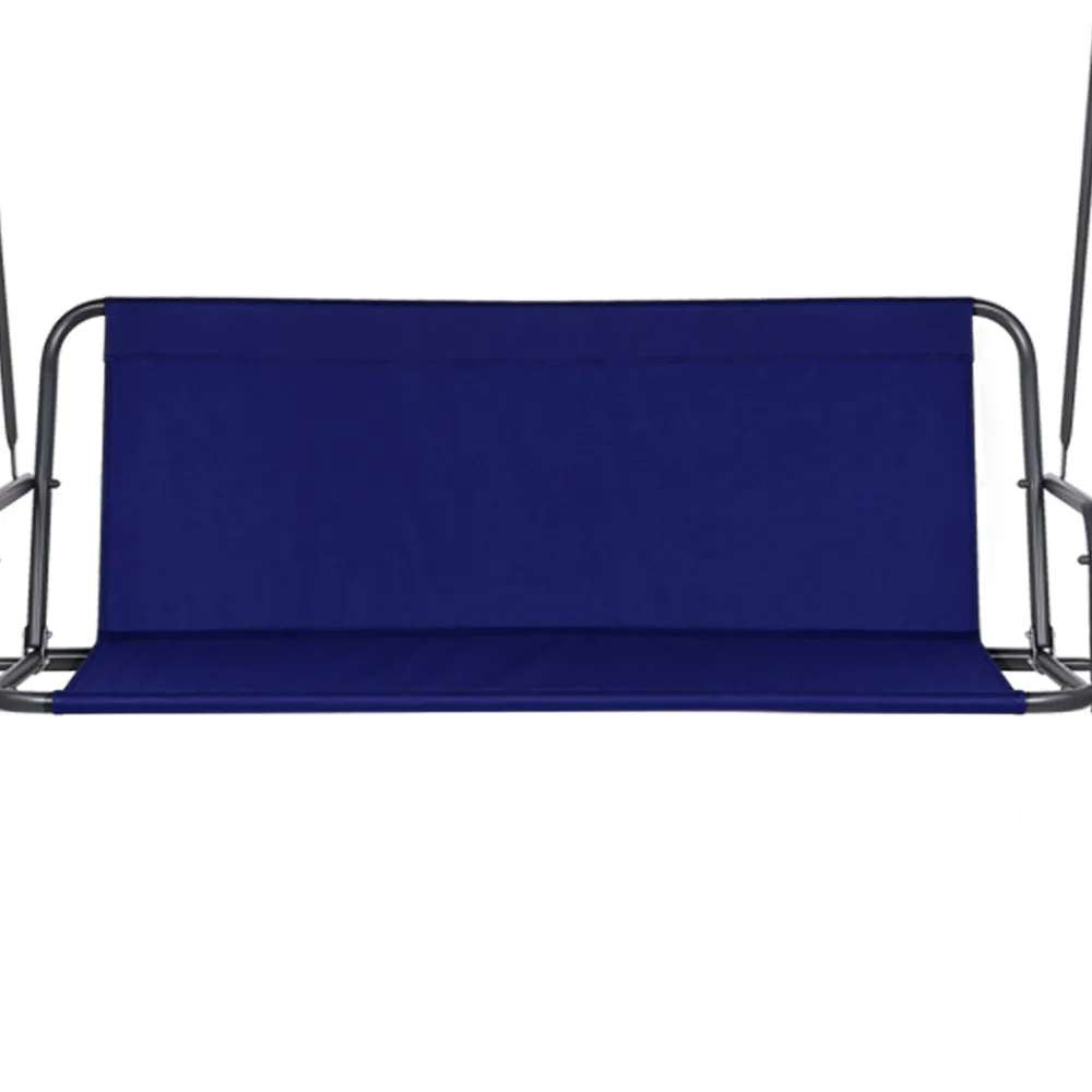 Garden Swing Chair Loveseat Canopy Shade Outdoor Seating Swinging Sofa - Navy