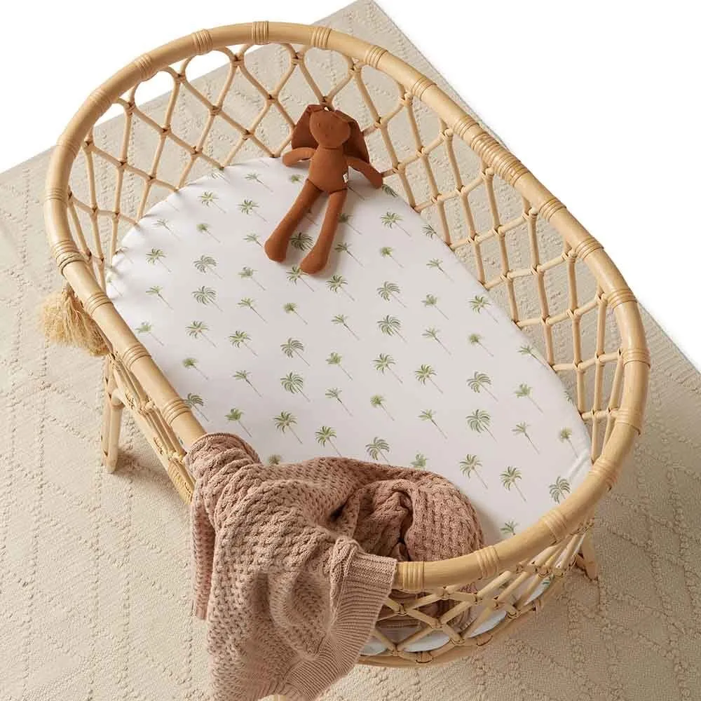 Green Palm Organic Bassinet Sheet / Change Pad Cover