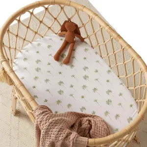 Green Palm Organic Bassinet Sheet / Change Pad Cover