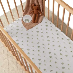 Green Palm Organic Fitted Cot Sheet