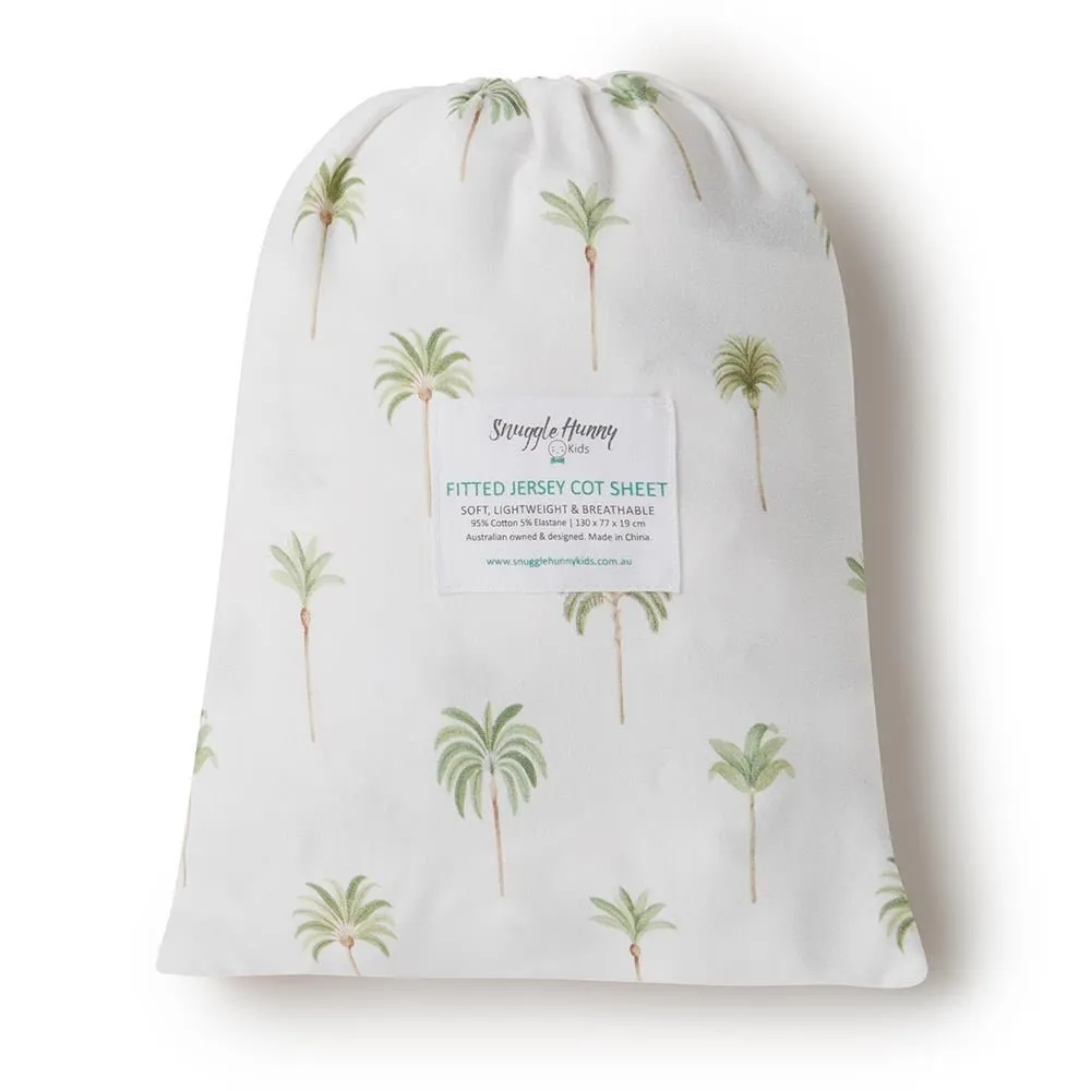 Green Palm Organic Fitted Cot Sheet