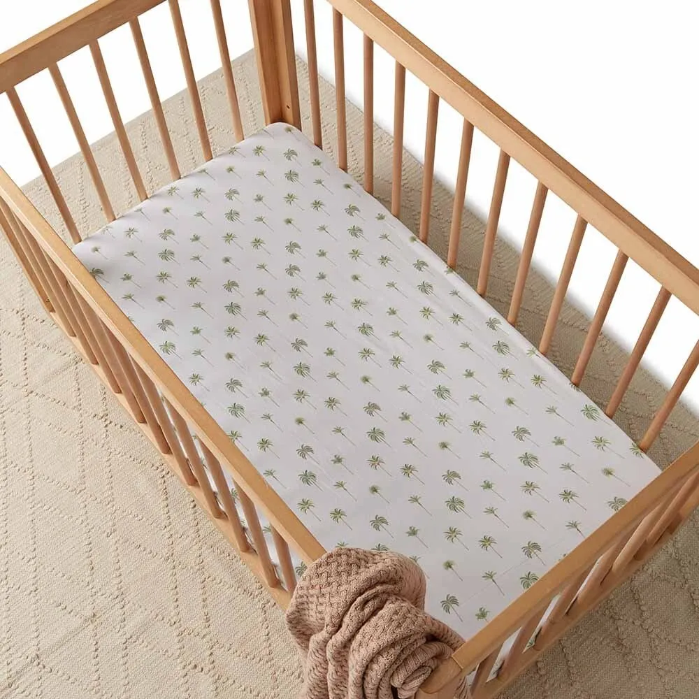 Green Palm Organic Fitted Cot Sheet