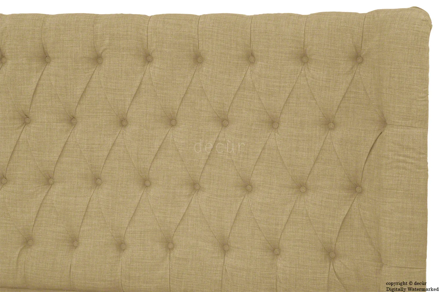 Hollyrood Linen Upholstered Winged Ottoman Bed - Honey