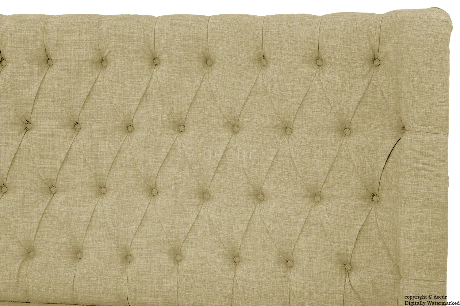 Hollyrood Linen Upholstered Winged Ottoman Bed - Sand