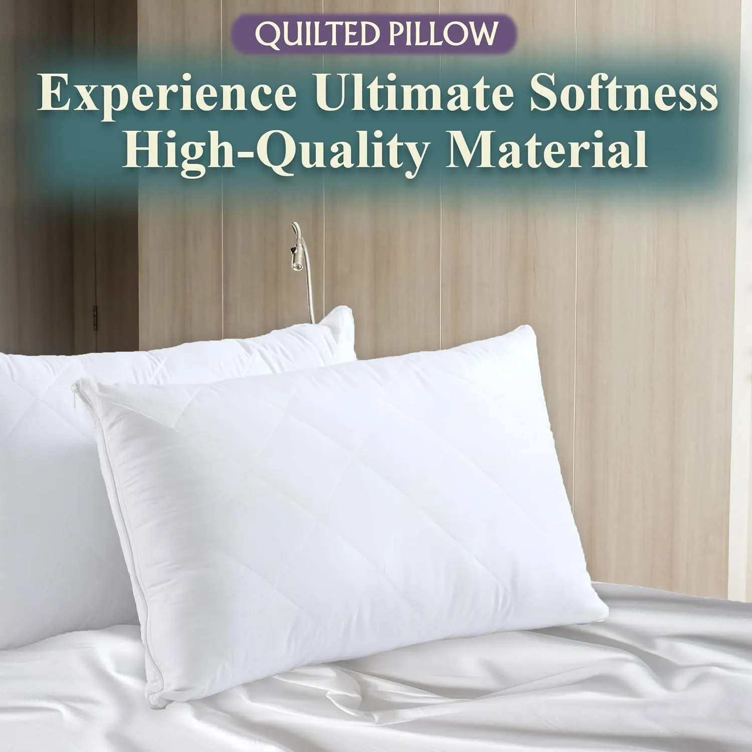Hotel-Quality Hollow Fibre Quilted Pillows – 1 Pair for Ultimate Comfort