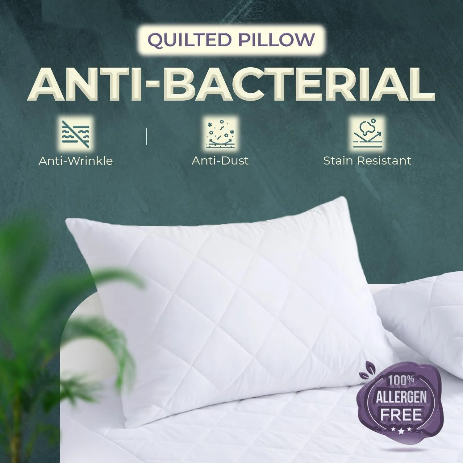 Hotel-Quality Hollow Fibre Quilted Pillows – 1 Pair for Ultimate Comfort