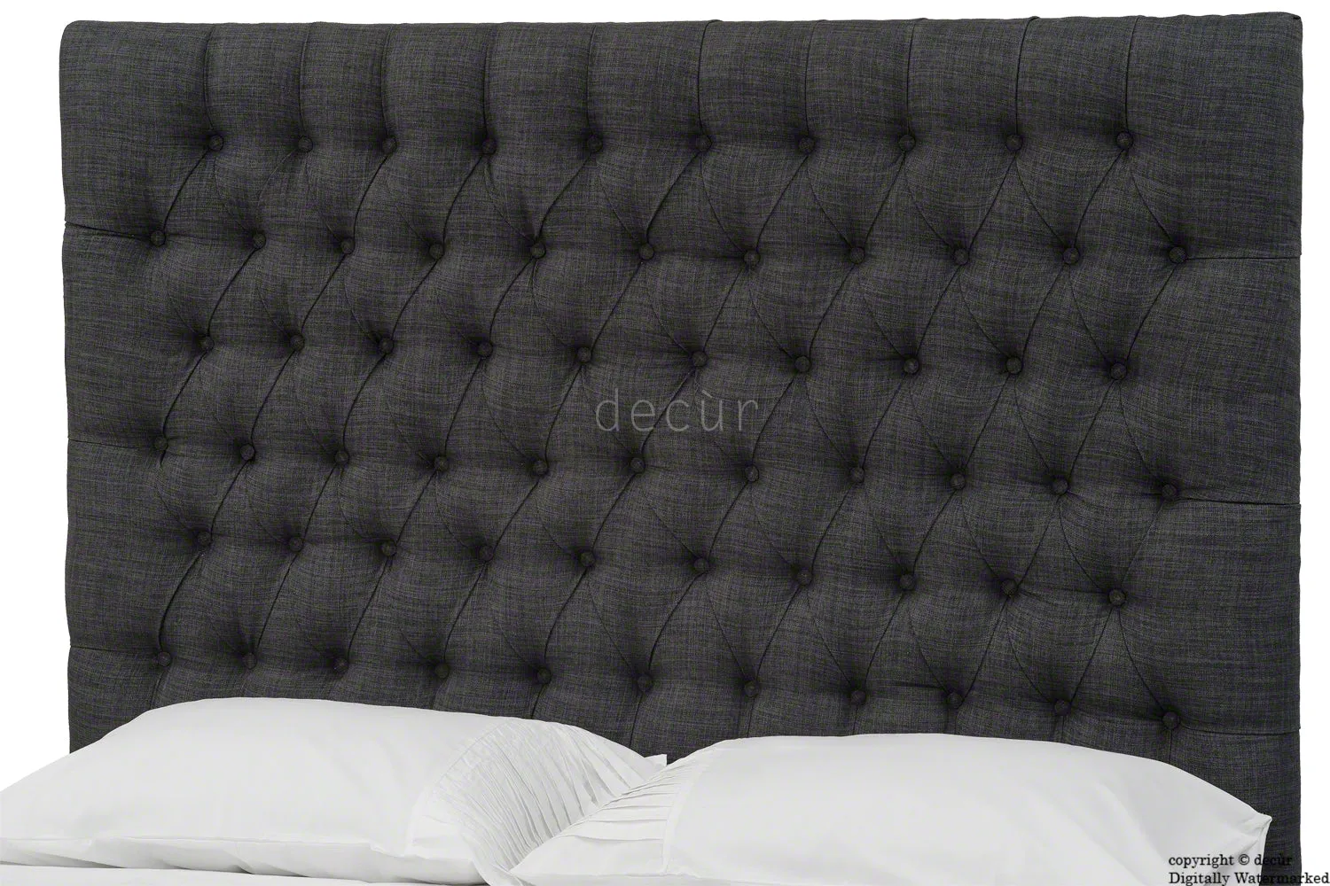 Kensington Linen Upholstered Ottoman Bed - Charcoal