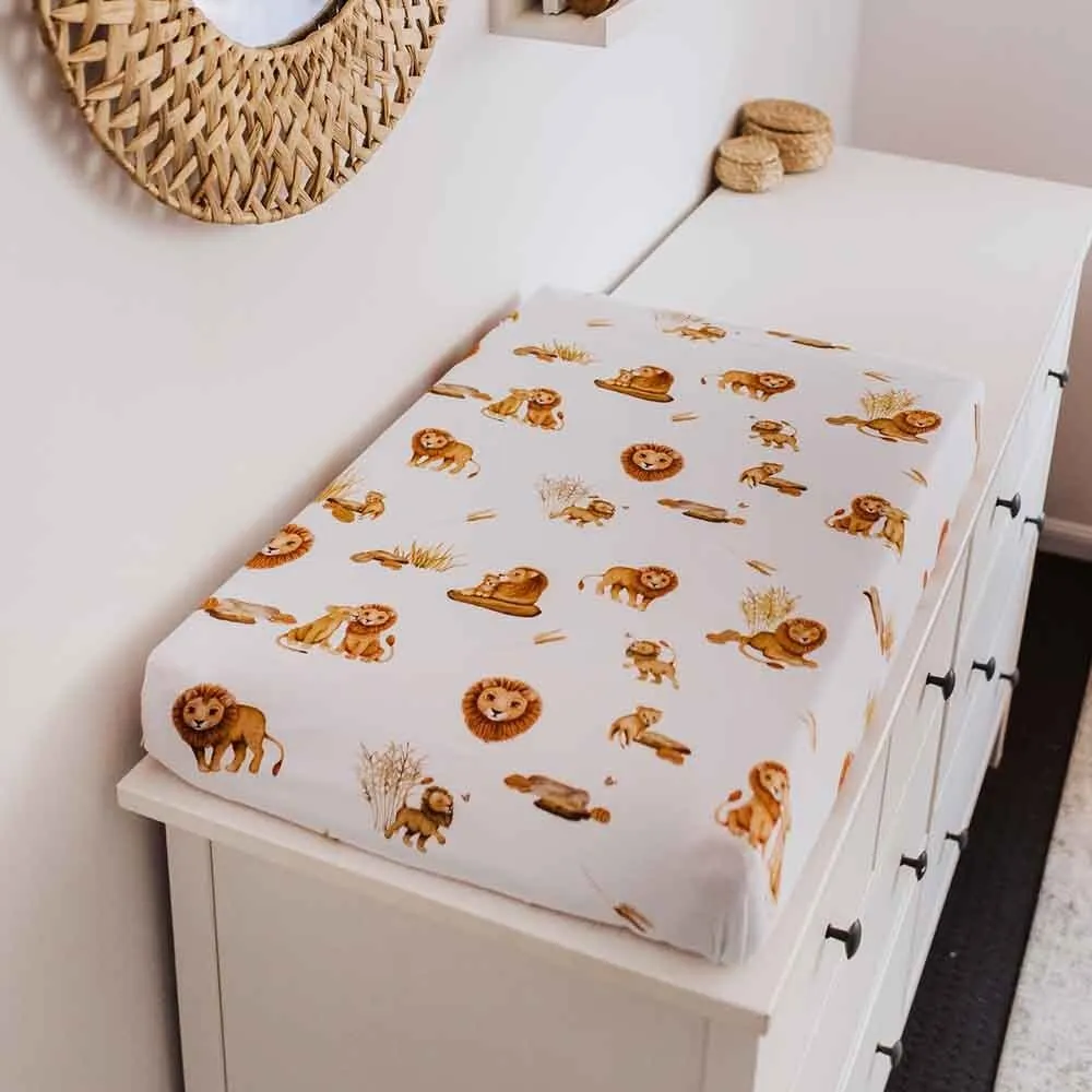 Lion Organic Bassinet Sheet / Change Pad Cover