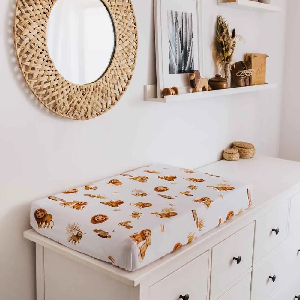 Lion Organic Bassinet Sheet / Change Pad Cover