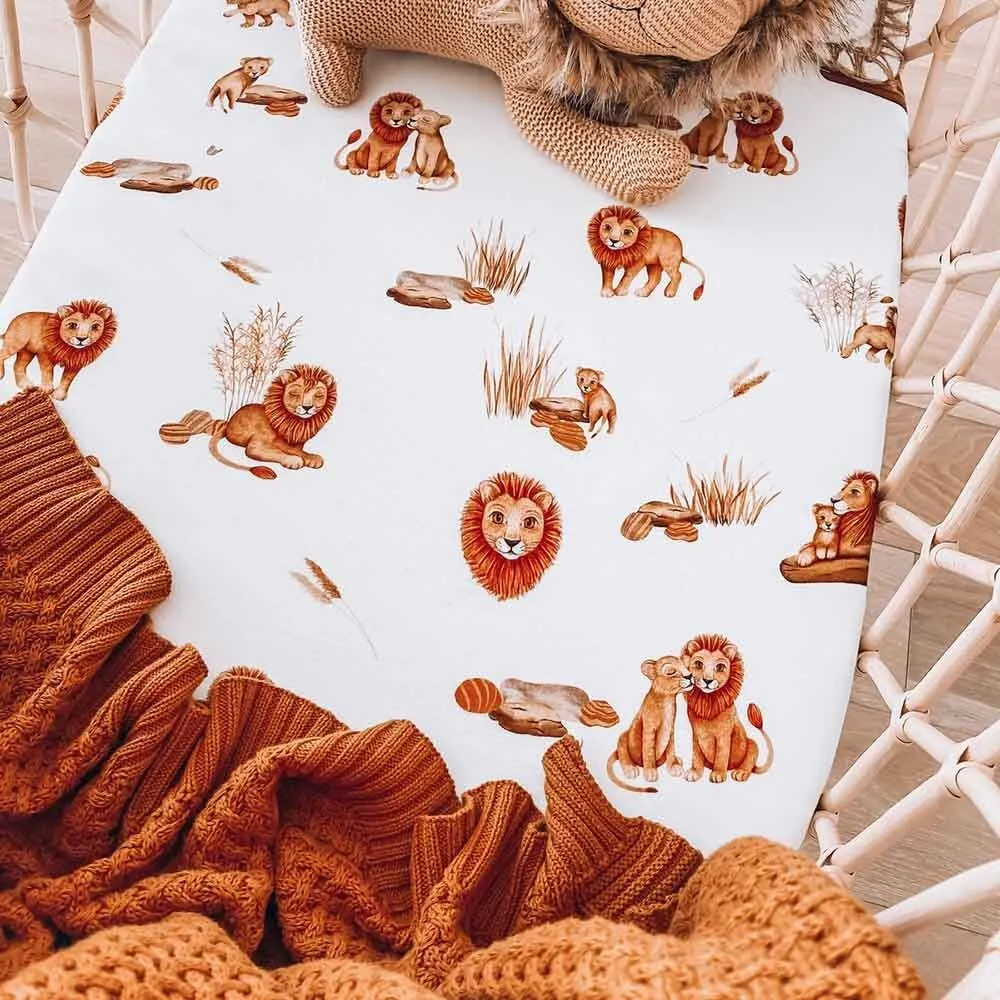 Lion Organic Bassinet Sheet / Change Pad Cover