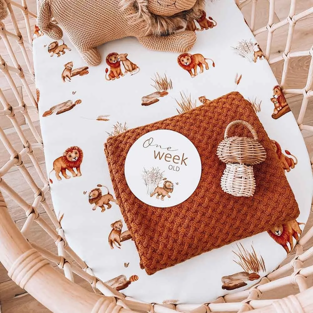 Lion Organic Bassinet Sheet / Change Pad Cover