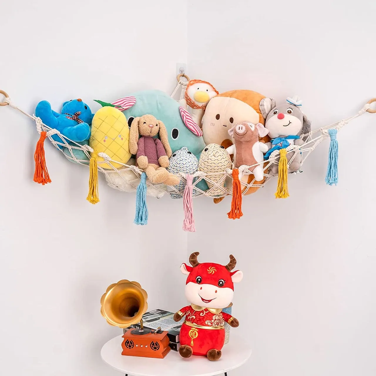 Macrame Stuffed Animal Toy Hammock