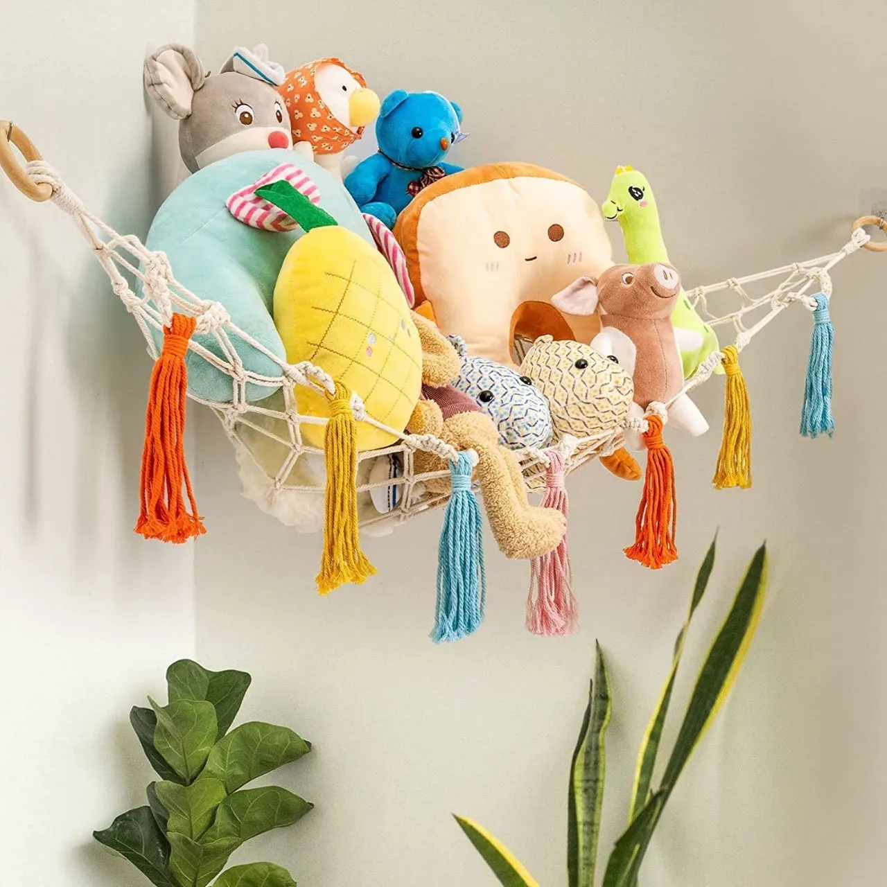 Macrame Stuffed Animal Toy Hammock