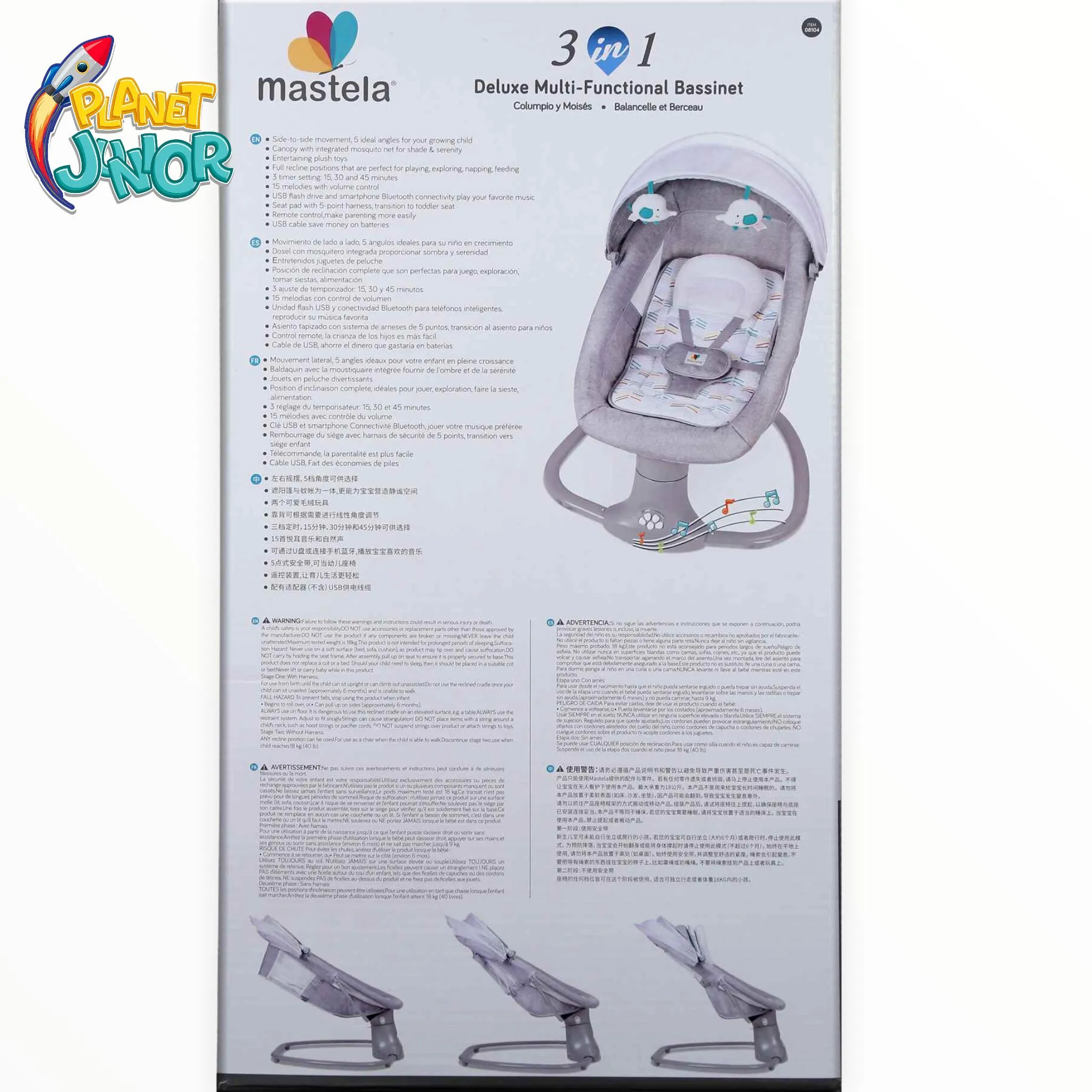 Mastela 3 in 1 Deluxe Bassinet