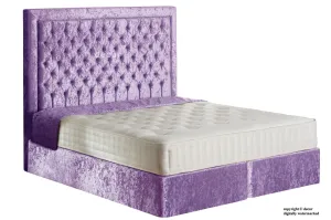 Mayfair Buttoned Crushed Velvet Bed - Amethyst