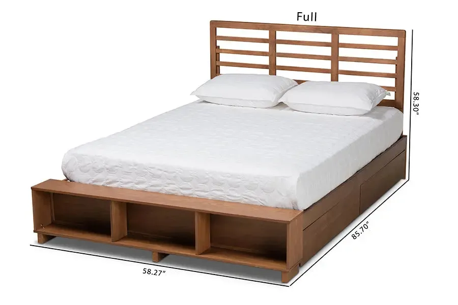 Milan Ash Walnut Brown Wood 4-Drawer Platform Storage Bed (King)