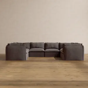 Modular Washable 8-Seater U-Sectional in Caviar | Memorix  Seat | Cloud Pillow