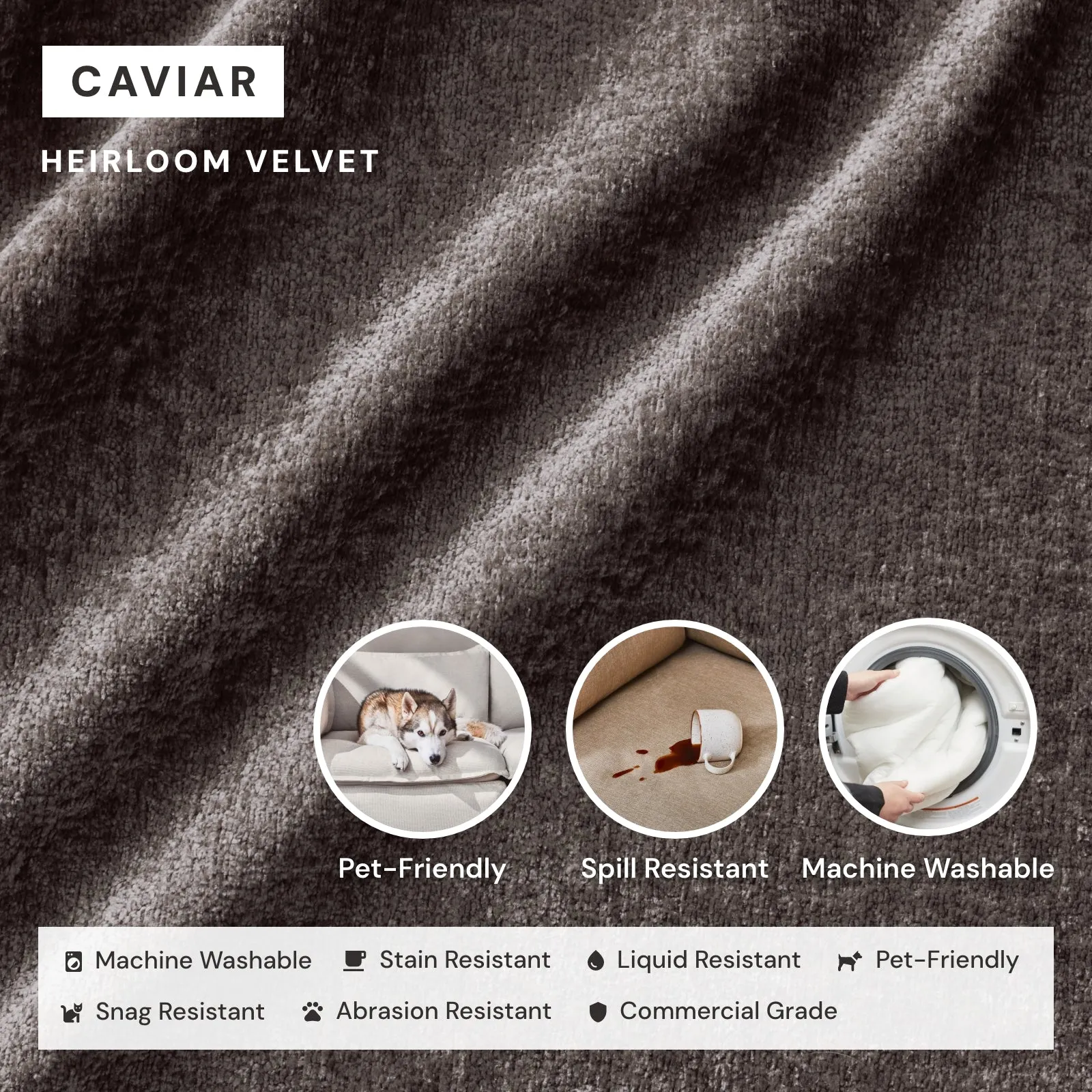 Modular Washable 8-Seater U-Sectional in Caviar | Memorix  Seat | Cloud Pillow