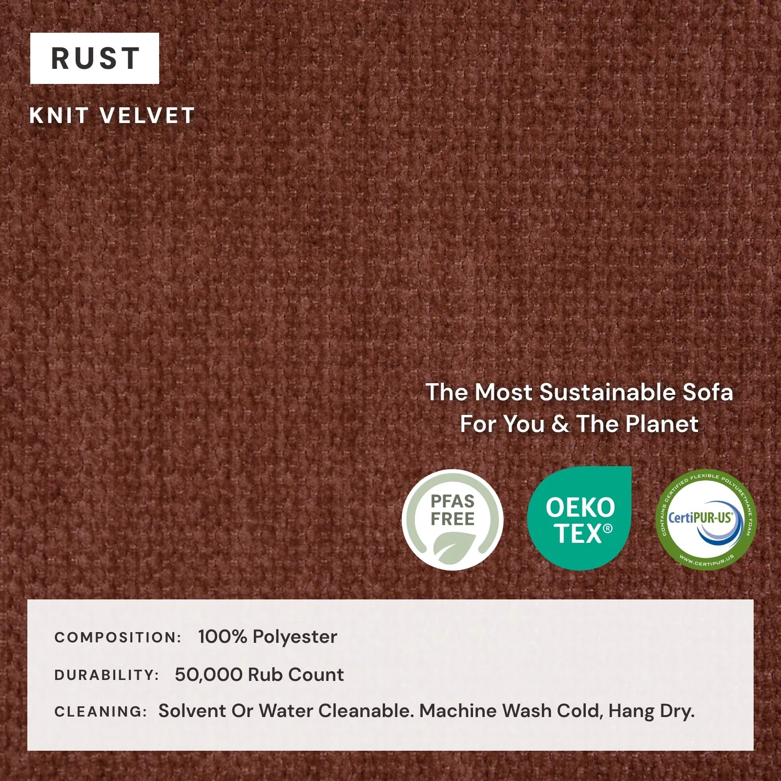 Modular Washable 8-Seater U-Sectional in Rust | Deluxe  Seat | Cloud Pillow