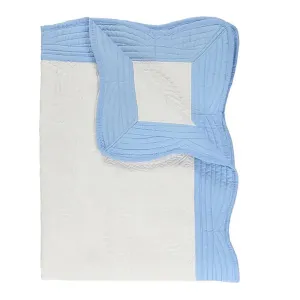 Monogram Quilt - White/Baby Blue