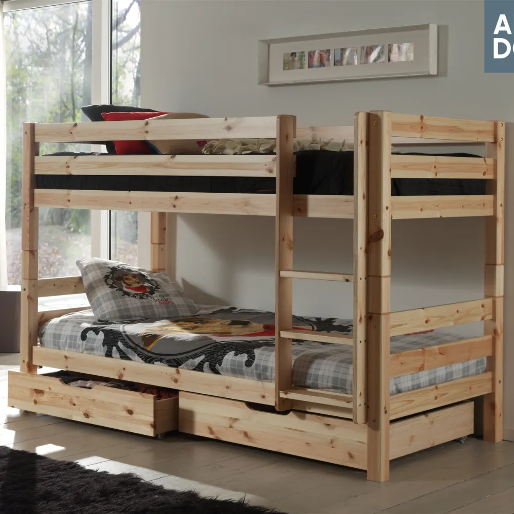 Natural Bunk Bed 140cm - Vipack Pino