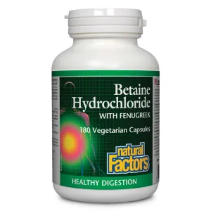 Natural Factors Betaine Hydrochloride with Fenugreek (180 VCaps)