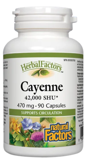Natural Factors Cayenne Extract (470mg) (90 Capsules)