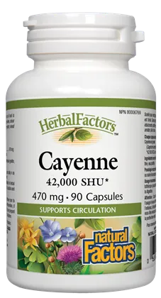 Natural Factors Cayenne Extract (470mg) (90 Capsules)
