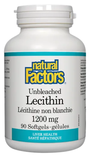 Natural Factors Unbleached Lecithin (1200mg) (90 Soft Gels)