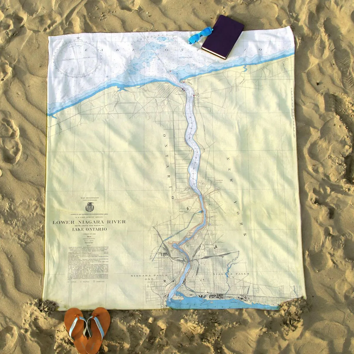 Nautical Chart Blankets, New York Coastal Maps
