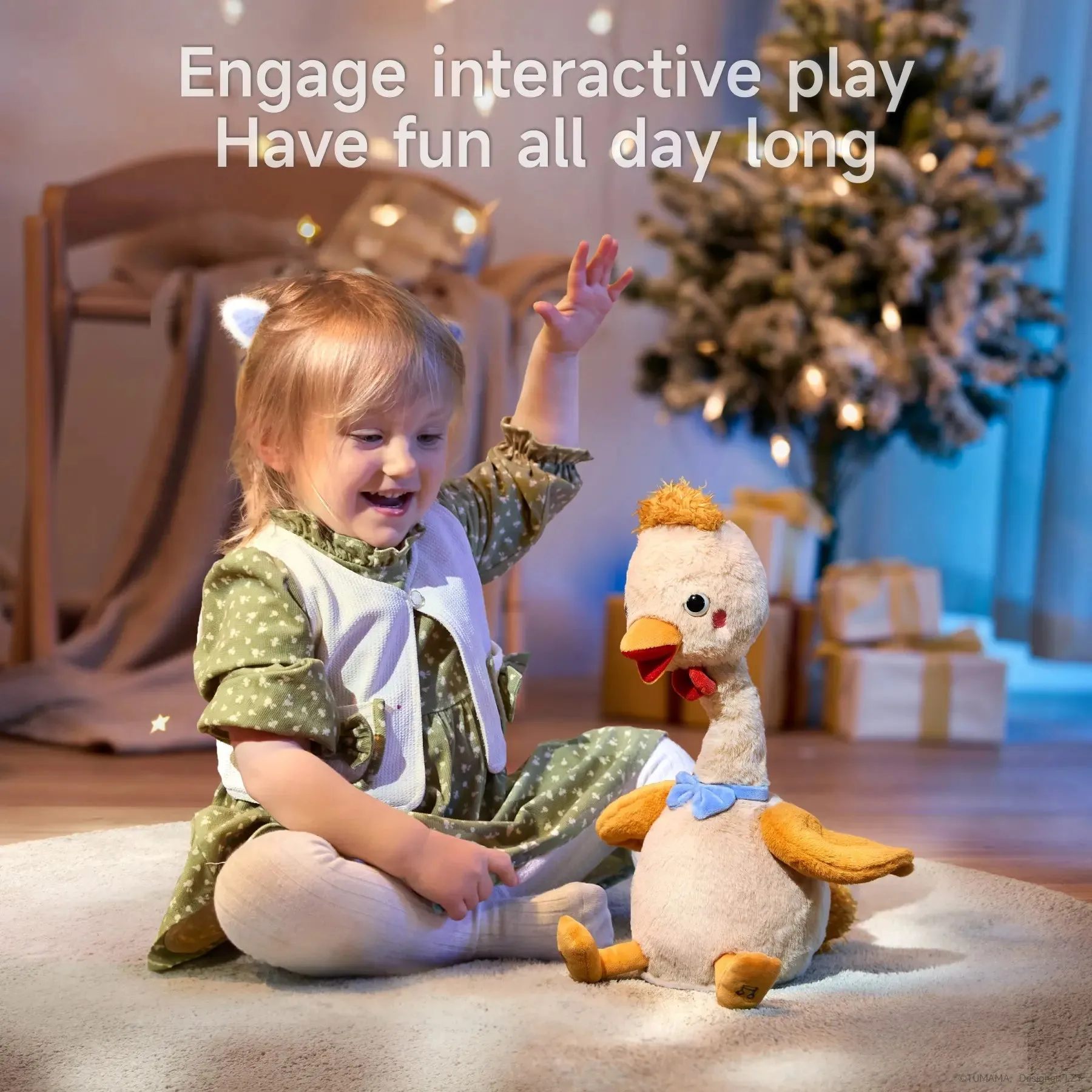 Neck-twisting plush chick toy, talking chick toy for, twist musical toy for toddler 18 Months 