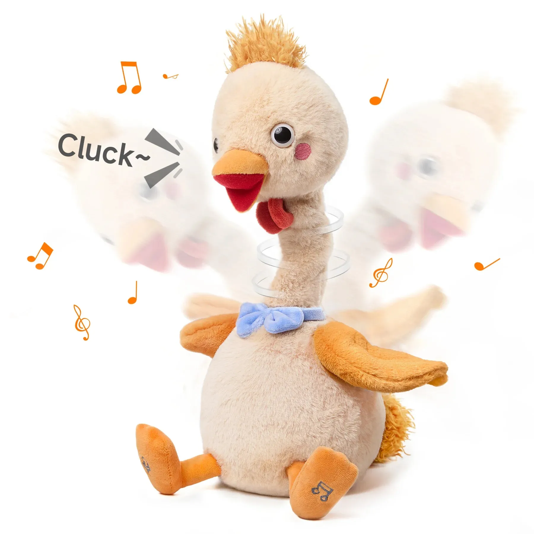 Neck-twisting plush chick toy, talking chick toy for, twist musical toy for toddler 18 Months 