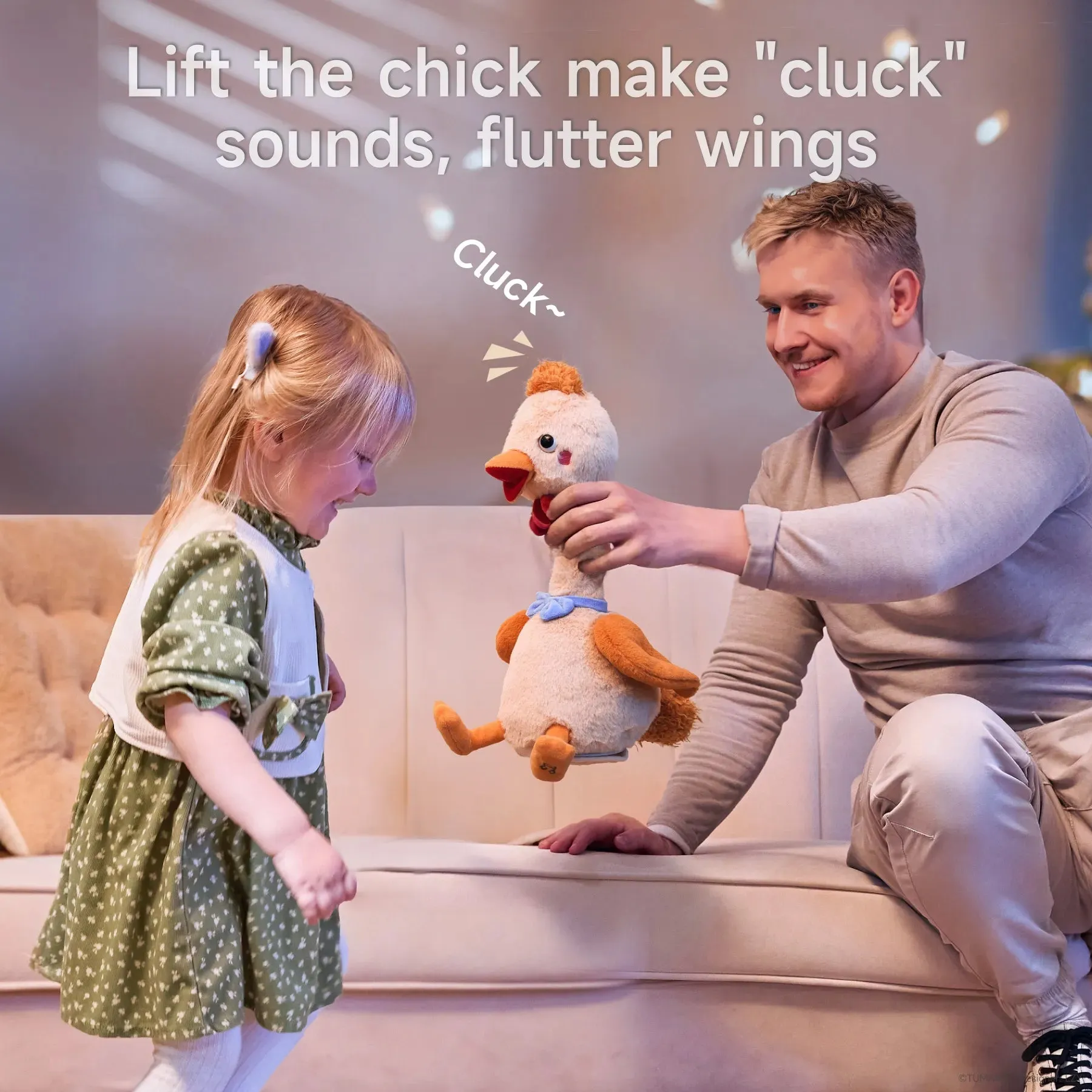 Neck-twisting plush chick toy, talking chick toy for, twist musical toy for toddler 18 Months 