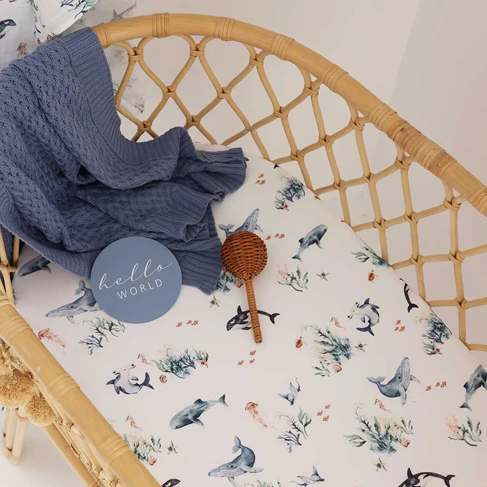 Ocean Organic Bassinet Sheet / Change Pad Cover