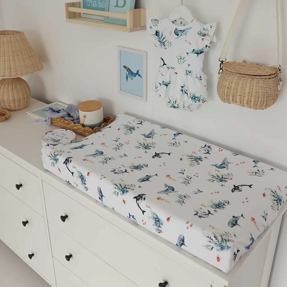 Ocean Organic Bassinet Sheet / Change Pad Cover