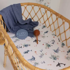 Ocean Organic Bassinet Sheet / Change Pad Cover