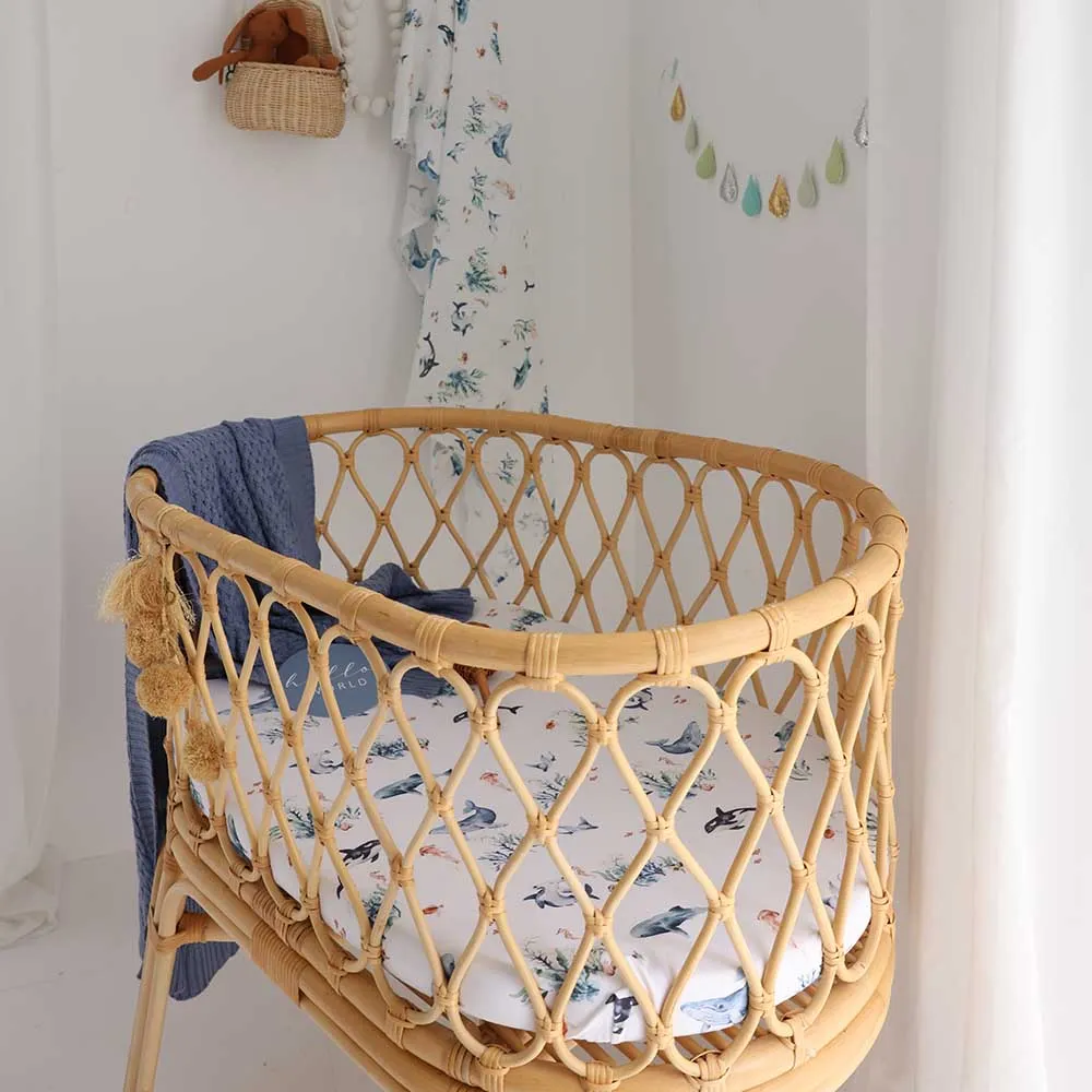 Ocean Organic Bassinet Sheet / Change Pad Cover