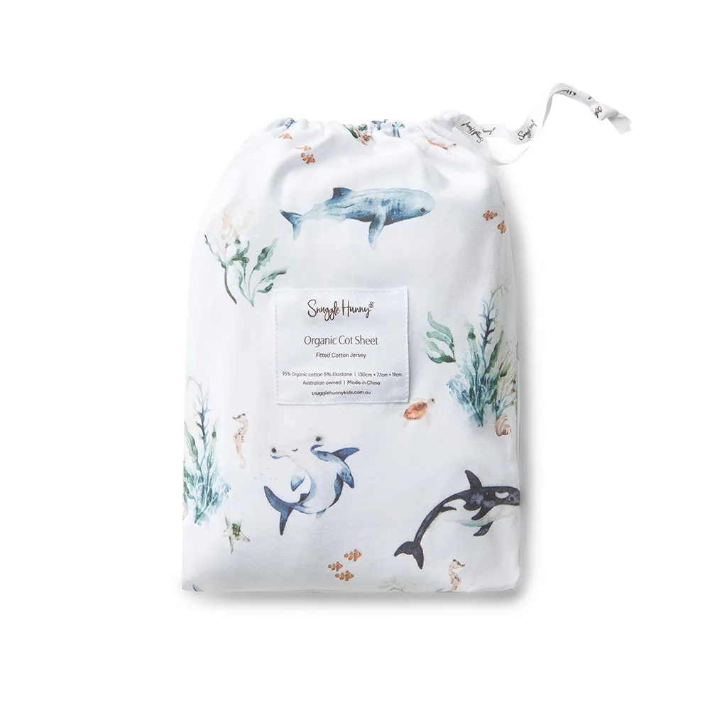 Ocean Organic Fitted Cot Sheet