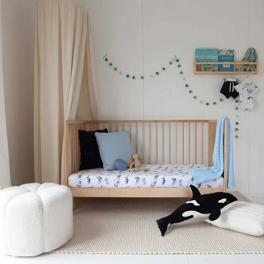 Ocean Organic Fitted Cot Sheet
