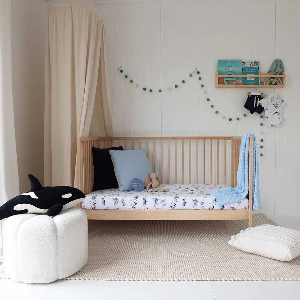 Ocean Organic Fitted Cot Sheet
