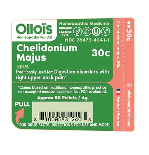 Ollois Homeopathics Chelidonium Majus 30c Organic & Lactose-Free 80 Pellet