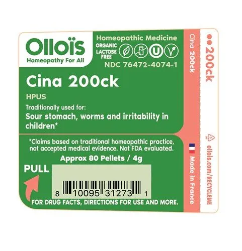Ollois Homeopathics Cina 200ck Organic & Lactose-Free 80 Pellet