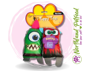 Pet One Squeaky Toy Fluffy Monsters - Assorted