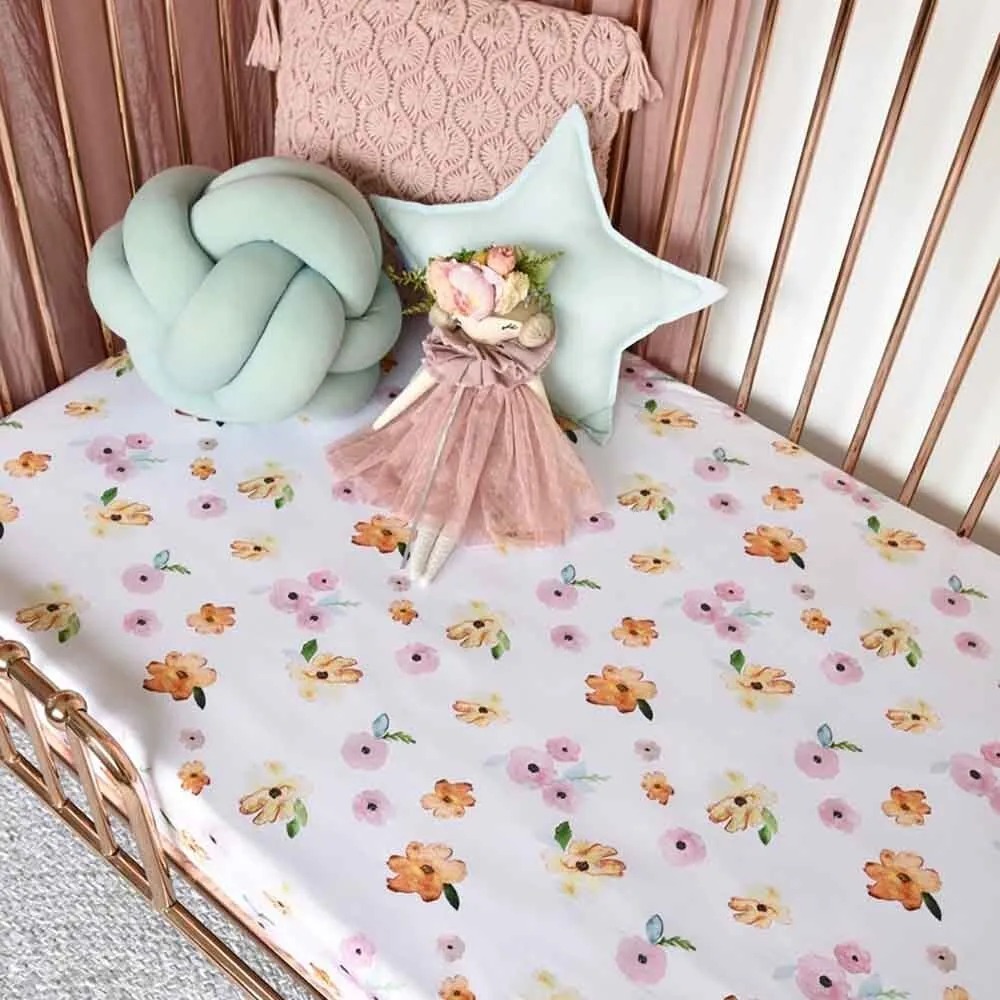 Poppy Organic Fitted Cot Sheet