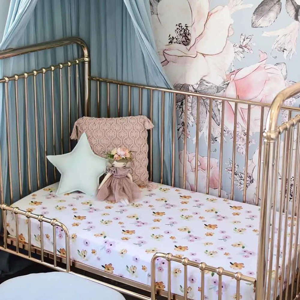 Poppy Organic Fitted Cot Sheet