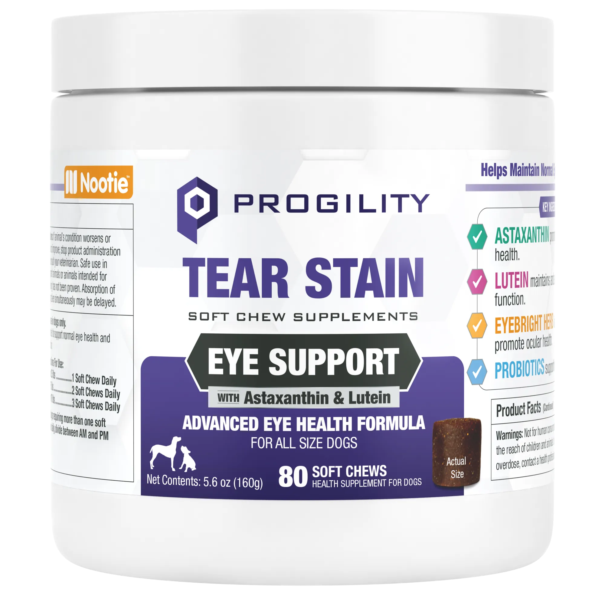 Progility Tear Stain Eye Support Soft Chew Supplement for Dogs | Advanced Eye Health Formula