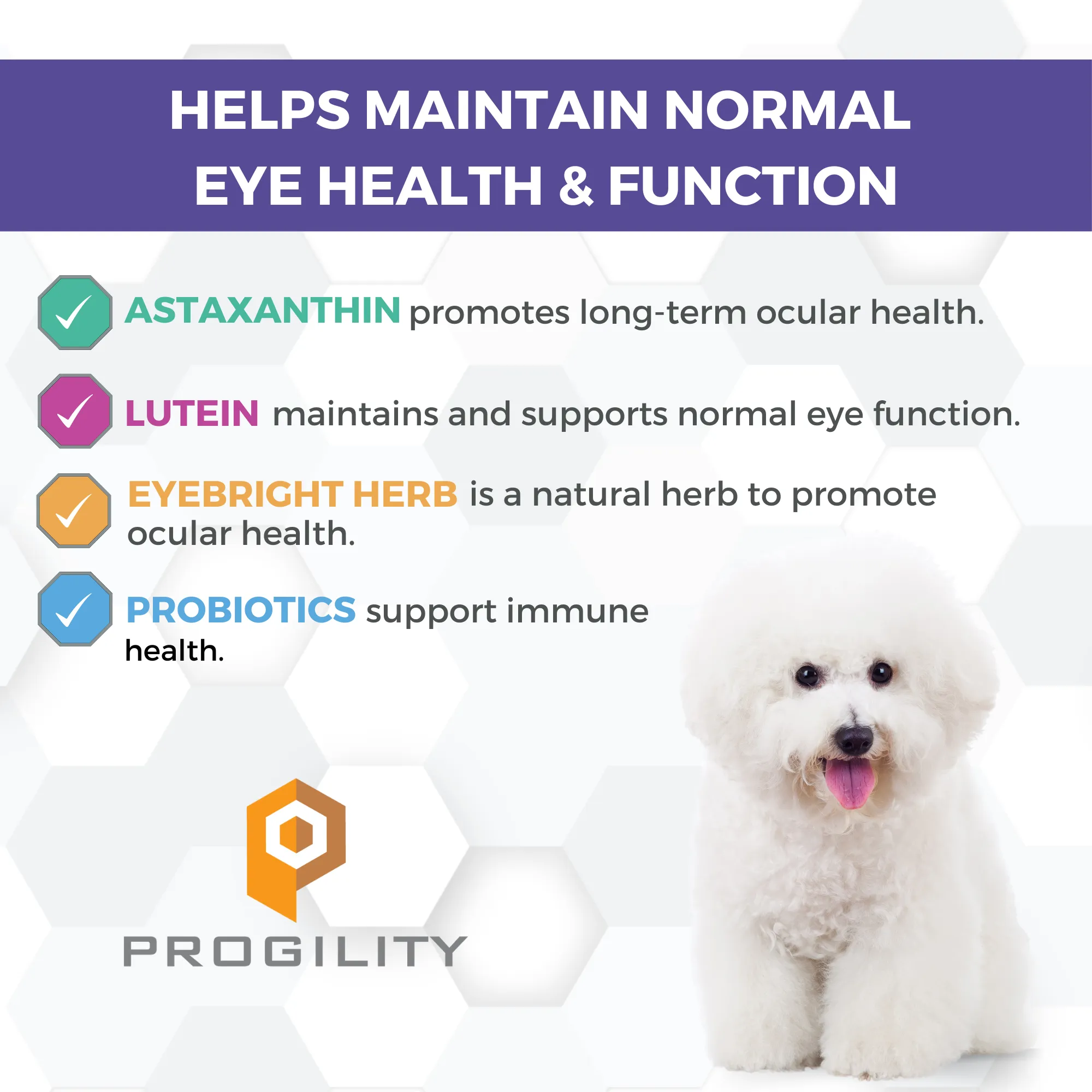 Progility Tear Stain Eye Support Soft Chew Supplement for Dogs | Advanced Eye Health Formula