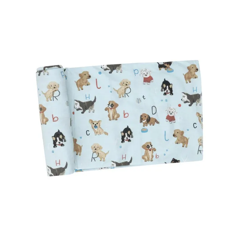 Puppy Alphabet Swaddle Blanket