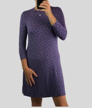 Purple Spot Jersey Dress 6
